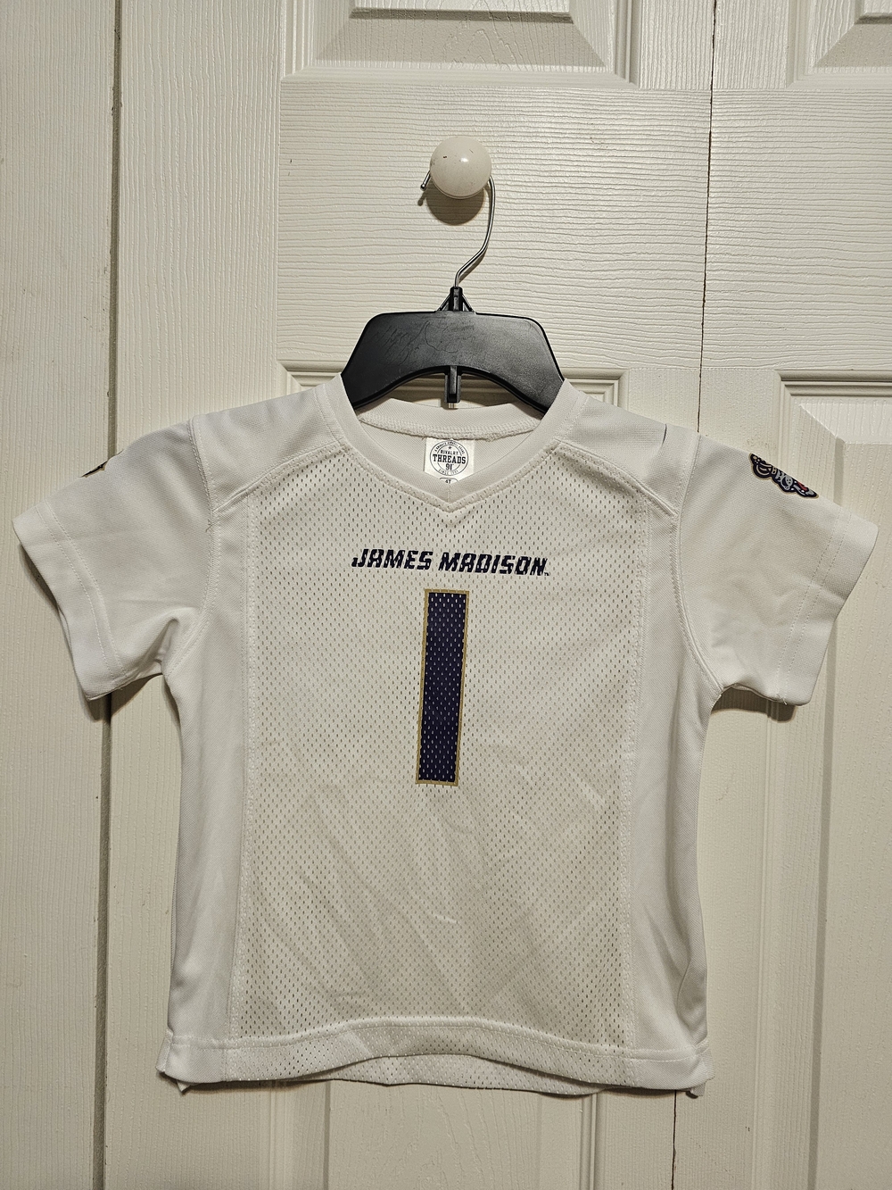 JMU Dukea James Madison Kids White Football Jersey - # 1 Size 4T